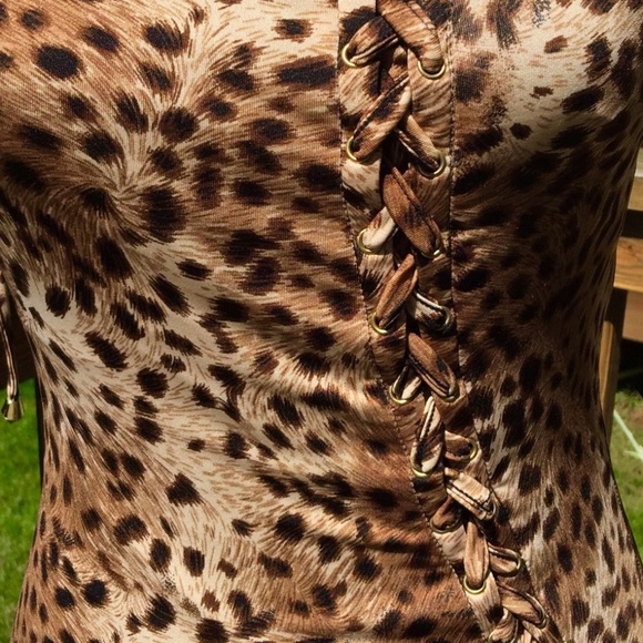 SEBASTIEN JAMES LEOPARD PRINT MINI DRESS SIZE S - Picture 3 of 6